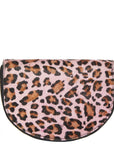 Pink Animal Print Leather Zip Around Half Moon Purse Brix and Bailey