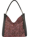 Pink Animal Print Leather Shoulder Bag Brix and Bailey Ethical Bag Brand