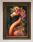 Pink Flamingo Floral Framed Poster