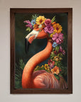 Pink Flamingo Floral Framed Poster