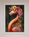 Pink Flamingo Floral Framed Poster