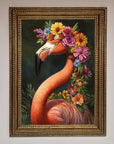 Pink Flamingo Floral Framed Poster