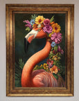 Pink Flamingo Floral Framed Poster