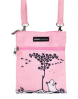Pink Neck and Passport Bag with Tree Scene