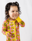 Trippy Smiles Pink Bamboo Zip Onesie - Soft, Stretchy & Stylish Baby Sleeper by NIXX BABY at brixbailey.com