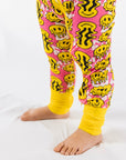 Trippy Smiles Pink Bamboo Zip Onesie - Soft, Stretchy & Perfect for Baby Girls by NIXX BABY at brixbailey.com