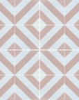 Luxury pink stripe porcelain tile, premium durable chevron pattern for indoor outdoor use by Maria Starling Design at brixbailey.com
