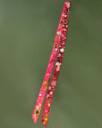 Hot pink Silk satin 'Mirasol' Ultra Skinny silk scarf with sunflowers