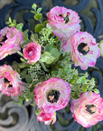 Real Touch Ranunculus Flower Arrangement in Vase - 8"