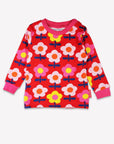 Stylish Retro Floral Print Organic Cotton Two-Piece Kids Pyjama Set in Pink by Toby Tiger at brixbailey.com