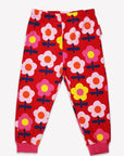 Stylish Retro Floral Print Organic Cotton Two-Piece Kids Pyjama Set in Pink, GOTS Certified and Skin-Friendly by Toby Tiger at brixbailey.com