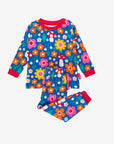 Premium Organic Cotton Floral Kids Pajamas with Comfortable Waistband, Soft Cuffs, and Rainbow Dinosaur Design by Toby Tiger at brixbailey.com