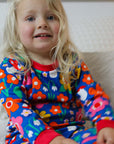 Premium Organic Cotton Floral Kids Pajama Set, Soft and Comfortable for Sweet Dreams, Toby Tiger Rainbow Dinosaur Collection by Toby Tiger at brixbailey.com