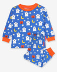 Friendly Ghosts Halloween Pajama Set for Kids, GOTS Certified Organic Cotton, Soft and Comfortable Sleepwear, Toby Tiger Sustainable Collection by Toby Tiger at brixbailey.com