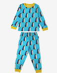 Premium Organic Cotton Kids Pajama Set with Adorable Penguin Print, Soft Blue Sleepwear for Cozy Nights by Toby Tiger at brixbailey.com