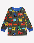 Premium GOTS Certified Organic Cotton Kids Pajama Set with Fun Vehicle Print, Soft and Skin-Friendly Sleepwear for Little Car Fans by Toby Tiger at brixbailey.com