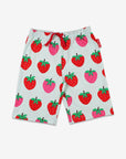 Premium Organic Strawberry Print Kids Pajama Set - Soft 2-Piece Blue and Pink Sleepwear with Comfortable Waistband by Toby Tiger at brixbailey.com
