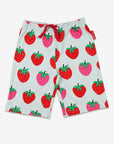 Premium Organic Strawberry Print Kids Pajama Set, Super Soft 2-Piece Blue and Pink Cotton PJS for Comfortable Sleep by Toby Tiger at brixbailey.com