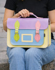 Handmade Leather Satchel - Pastel Kaleidoscope
