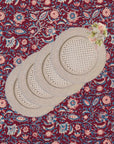 Harbour Island Rattan Round Charger Sand Colour - Set of 4
