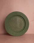 Harbour Island Round Rattan Charger Green - Set of 4