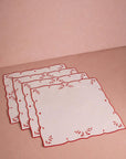 Red Garden Motif Placemats - Set of 4