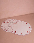 Strawberry Round Scalloped Placemats - Set of 4