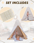 Play Tent Cover with Mat for Climbing Triangle Ladder-1