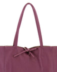 Plum Pebbled Leather Tote Shopper - Brix + Bailey