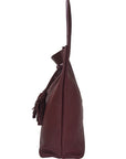 Burgundy Drawcord Leather Hobo Shoulder Bag Ethical Sustainable Brix Bailey Bag