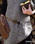 Linen Apron with Leather Details