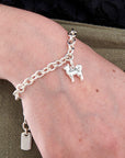 Pomsky Silver Dog Charm Bracelet