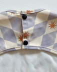 Long Sleeved Baby Bib - Blue Harlequin