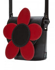 Handmade Leather Daisy Barrel Bag - Poppy - Red