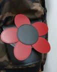 Handmade Leather Daisy Barrel Bag - Poppy - Red