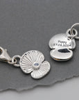 Poppy Flower Personalised Silver Charm