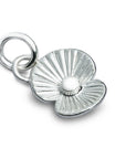 Poppy Flower Personalised Silver Charm