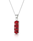 Poppy Silver Vertical Bar Pendant Necklace