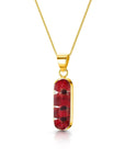Poppy Silver Vertical Bar Pendant Necklace
