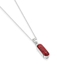 Poppy Silver Vertical Bar Pendant Necklace