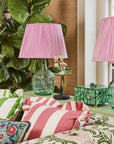 Pink Candy Cabana Stripe Ruffled Cushion Cover