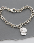 Poppy Flower Personalised Silver Charm