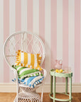 Yellow Cabana Stripe Ruffled Cushion Cover