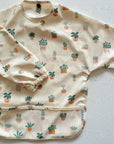 Long Sleeved Baby Bib - Pot Plants