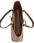 The Taavi Tote, premium handcrafted crazy horse leather tote bag with interior pocket and ergonomic straps by Steel Horse Leather at brixbailey.com