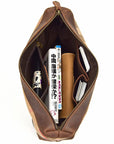 Handcrafted premium crazy horse leather tote bag, stylish unstructured everyday carry-all with ergonomic straps and removable clutch by Steel Horse Leather at brixbailey.com