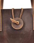Premium handcrafted crazy horse leather tote bag, stylish Taavi Tote with large compartment, fits 13 inch laptop, unstructured carry-all with ergonomic straps by Steel Horse Leather at brixbailey.com