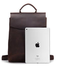 Gyda Backpack, premium vintage leather backpack for laptops, stylish and durable, best-selling genuine crazy horse leather by Steel Horse Leather at brixbailey.com