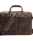Premium Welch Briefcase, luxury vintage leather messenger bag for laptop, stylish and durable high-quality crazy horse leather, best-selling professional work bag by Steel Horse Leather at brixbailey.com