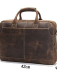 Premium Welch Vintage Leather Briefcase, Luxury Messenger Bag for Laptops up to 15 Inches, Stylish Crazy Horse Leather, Durable Shoulder Strap by Steel Horse Leather at brixbailey.com